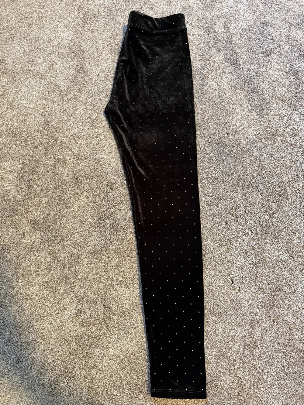 J. Crew Girls' stretch velvet studded leggings